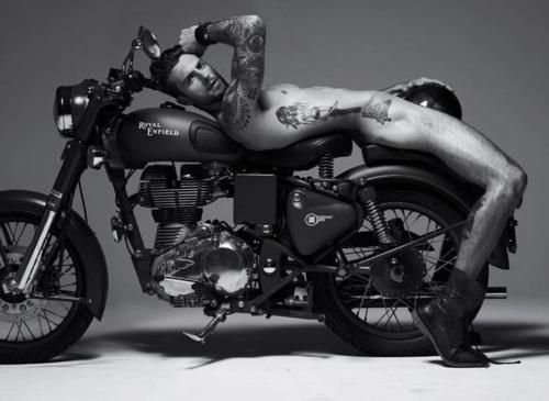 Naked hunks on motorcycles