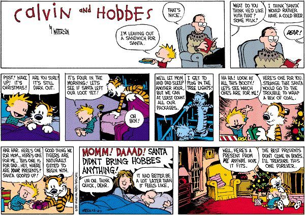 Calvin and hobbes christmas strip