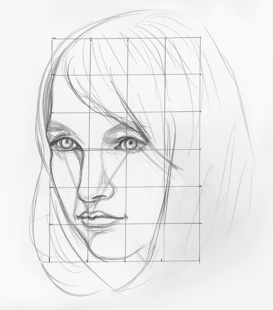 Instructions for drawing each facial feature