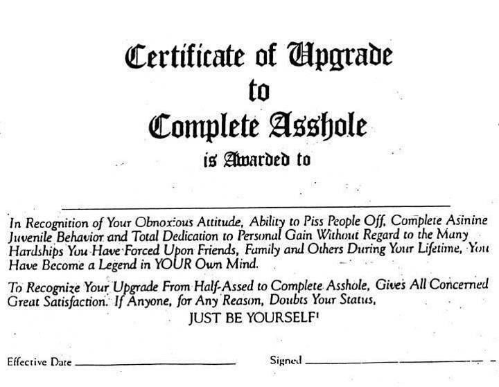 Gridiron reccomend Promotion to complete asshole certificate