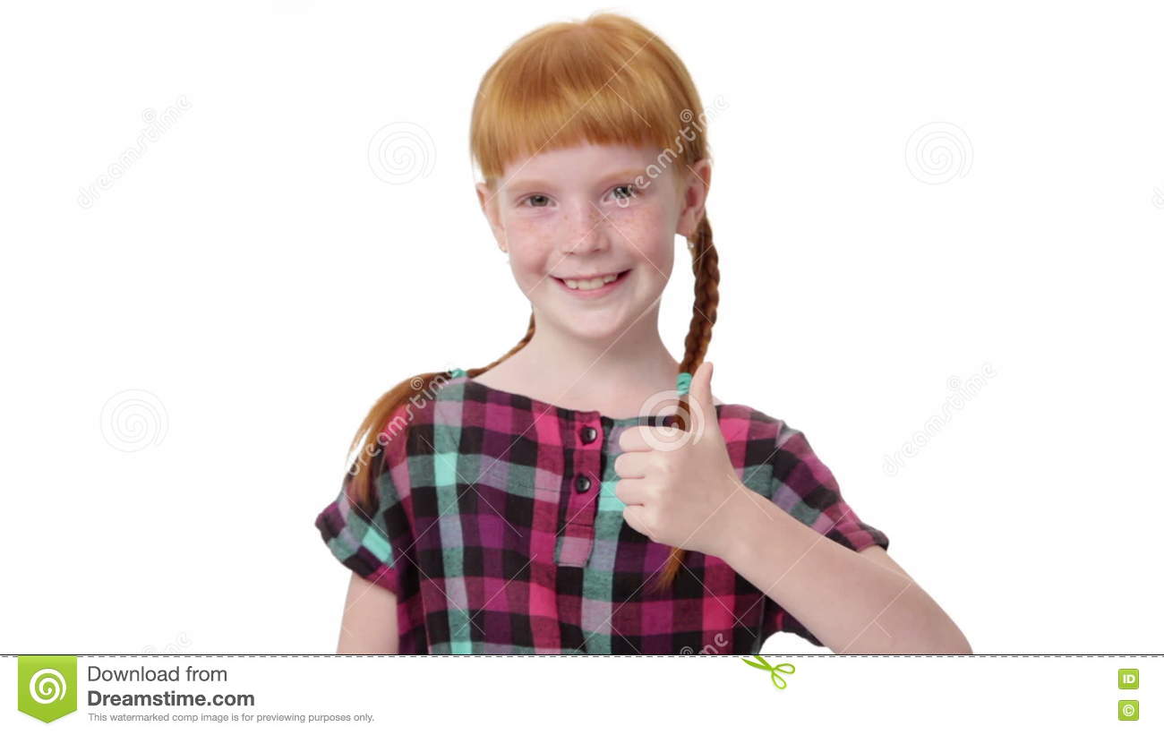 Redhead with pigtails girl from